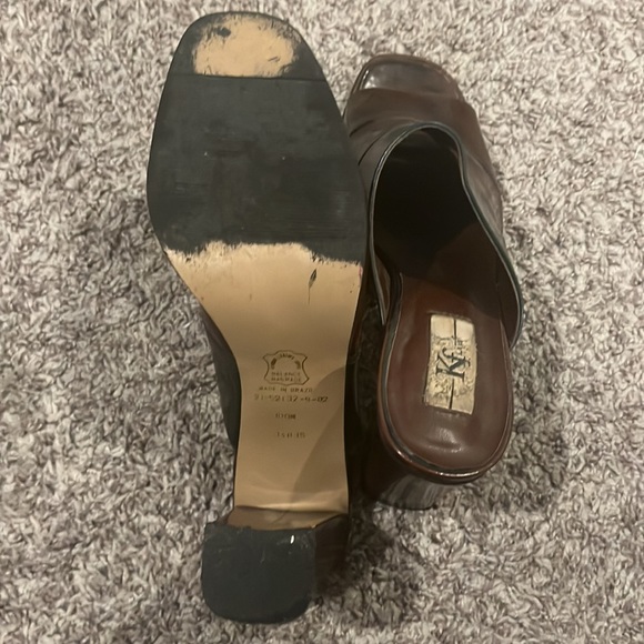 Genuine leather Kf Ltd Peep-toe mule heel - Picture 3 of 6